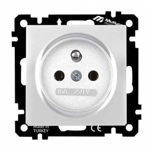 EP - UPS (French) Socket (Earthed Socket with Pin) White