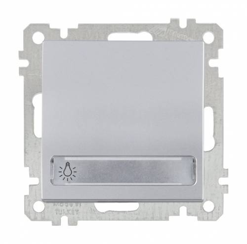 Illuminated 1 G 1 W Switch With Label (Push Plate) White Easy Connection