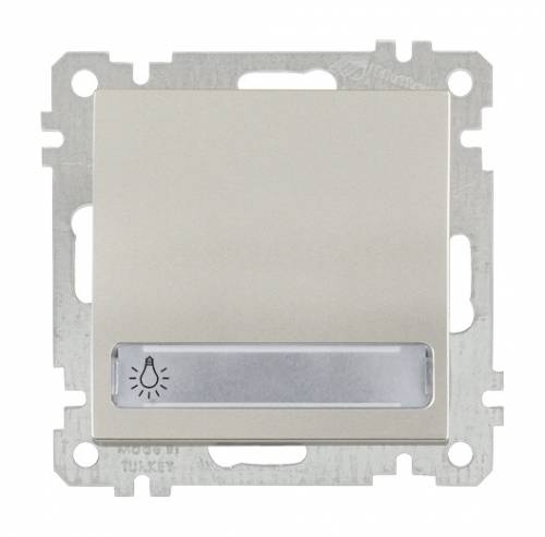 Illuminated 1 G 1 W Switch With Label (Push Plate) White Easy Connection