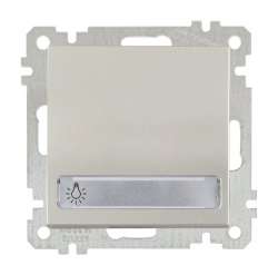 Illuminated 1 G 1 W Switch With Label (Push Plate) White with Screw - Thumbnail