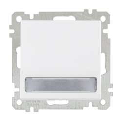 Illuminated 1 G 1 W Switch With Label White with Screw - Thumbnail