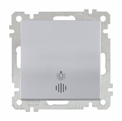 Illuminated One Gang One Way (Push Plate) Switch White 220V (Easy Connection)