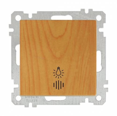 Illuminated One Gang One Way (Push Plate) Switch White 220V (Easy Connection)