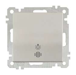 Illuminated One Gang One Way (Push Plate) Switch White 220V witch Screw - Thumbnail