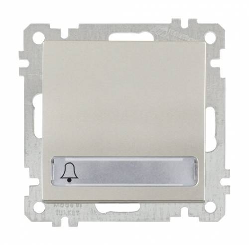 Illuminated One Gang One Way Switch (Push Plate) White 12V 