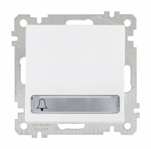 Illuminated One Gang One Way Switch (Push Plate) White 12V 