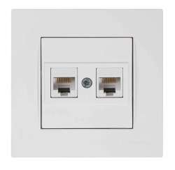 Rita Data Socket 2*Rj45 (Cat5E) White - Thumbnail