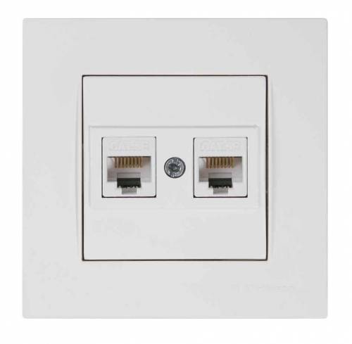 Rita Data Socket 2*Rj45 (Cat5E) White