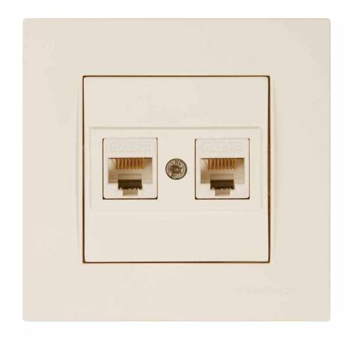 Rita Data Socket 2*Rj45 (Cat5E) White