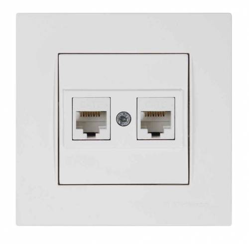 Rita Data Socket 2*Rj45 (Cat6) White