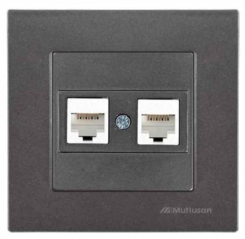 Rita Розетка компьютерная 2*RJ45 (Cat6), белый цвет