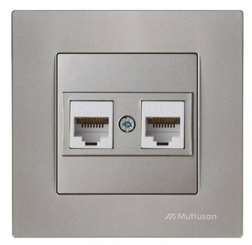 Rita Data Socket 2*Rj45 (Cat6) White