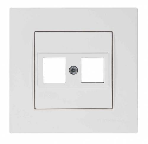 Rita Data Socket 2*Rj45 (Without Connector) White