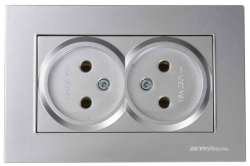 Rita Double Socket Non-Earthed Porcelain White - Thumbnail