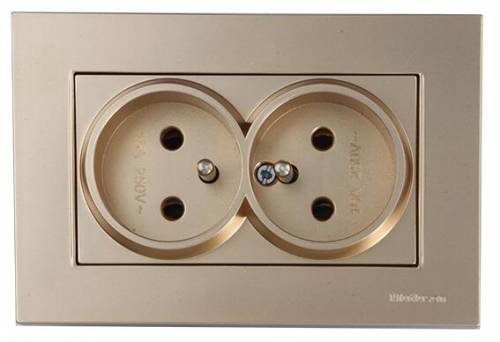 Rita Double Socket with UPS (French) White