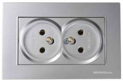 Rita Double Socket with UPS (French) White - Thumbnail