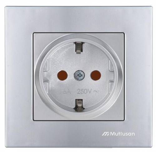 Rita Earthed Socket with Child Protection White