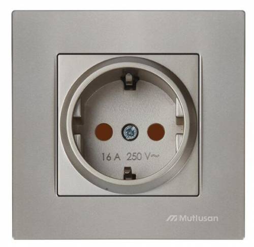 Rita Earthed Socket with Child Protection White