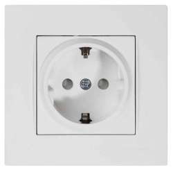 Rita Earthed Socket with Child Protection White - Thumbnail