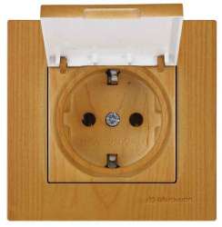 Rita Earthed Socket with Cover White - Thumbnail