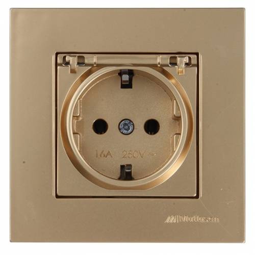 Rita Earthed Socket with Cover White