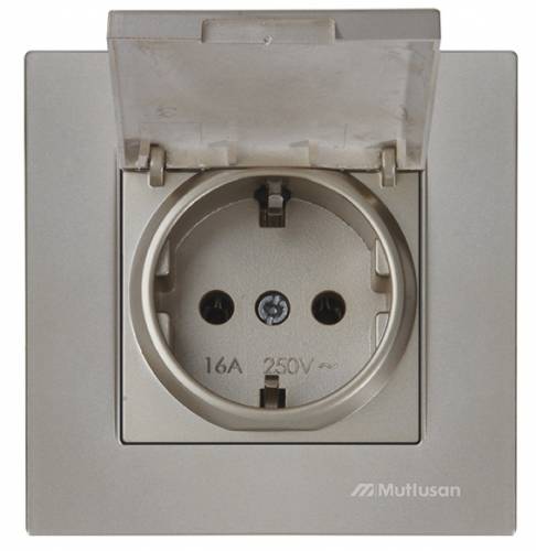 Rita Earthed Socket with Cover White