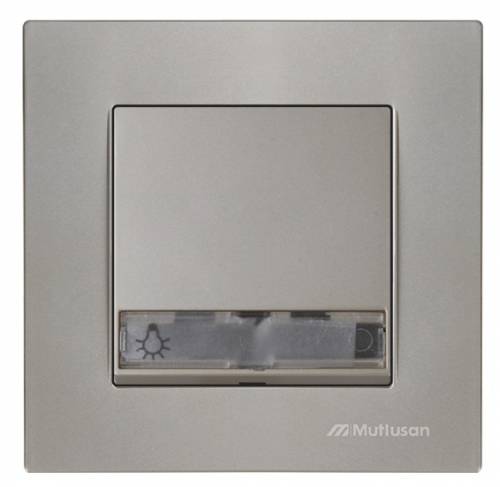 Rita Illuminated 1G 1W Switch with Label (Push Plate) (Easy Connection) White 220V