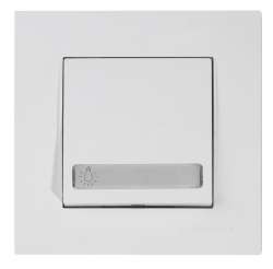 Rita Illuminated 1G 1W Switch with Label (Push Plate) (Easy Connection) White 220V - Thumbnail