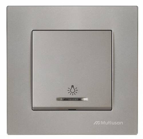 Rita Illuminated One Gang Two Way (Push Plate) White (Easy Connection) 220V