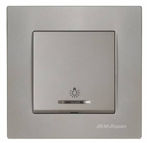 Rita Illuminated One Gang Two Way (Push Plate) White (with Screw) 220V