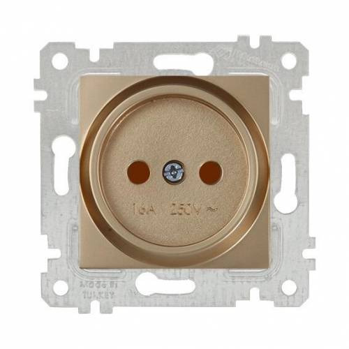 Rita Mechanism+Plate Socket Outlet with Child Protection Non-Earthed White