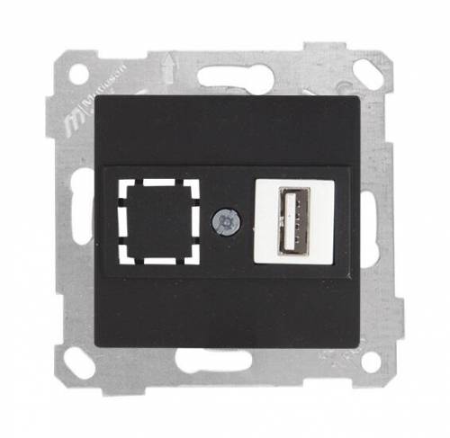 Rita Mechanism+Plate Data Socekt 1*USB White