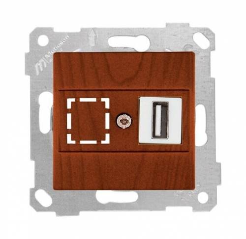 Rita Mechanism+Plate Data Socekt 1*USB White