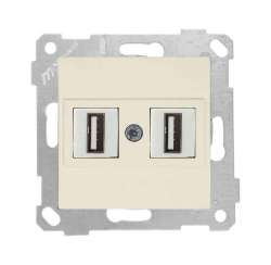 Rita Mechanism+Plate Data Socekt 2*USB White - Thumbnail