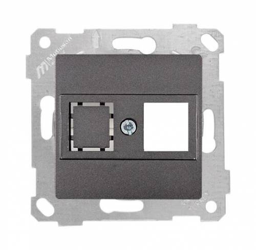 Rita Mechanism+Plate Data Socket 1*Rj45 White Without Connector - (mech+plate)