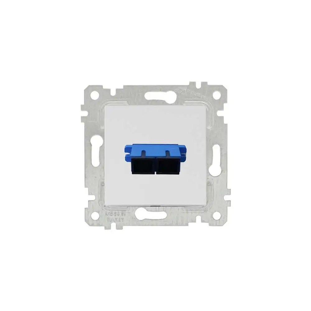 Rita Mechanism+Plate Fiber Optic Socket 2 Outlets - Thumbnail