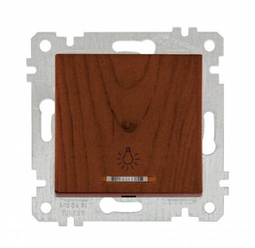 Rita Mechanism+Plate Illuminated One Gang One Way (Push Plate) Switch White (with Screw)