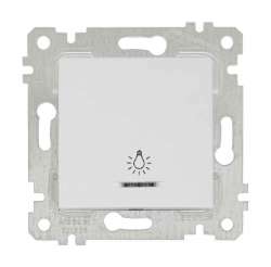 Rita Mechanism+Plate Illuminated One Gang One Way (Push Plate) Switch White (with Screw) - Thumbnail