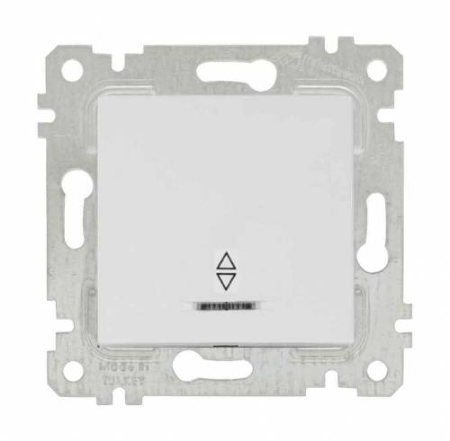 Rita Mechanism+Plate Illuminated One Gang Two Way White Easy Connection 220V