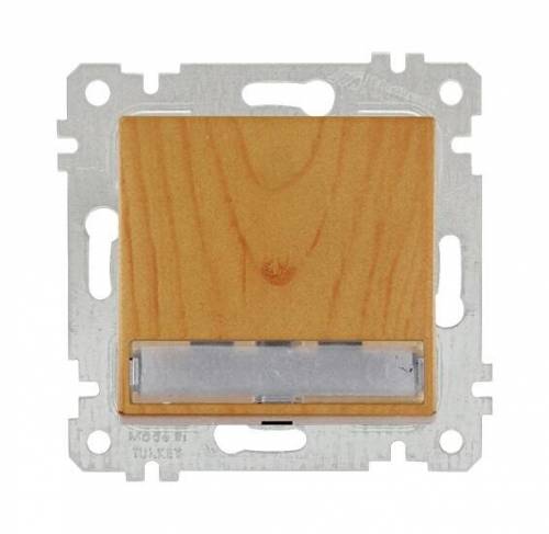 Rita Mechanism+Plate Illumintaed 1G 1W Switch With Label White (Easy Connection)