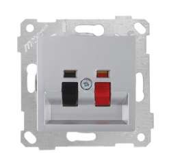 Rita Mechanism+Plate Speaker Socket White - Thumbnail