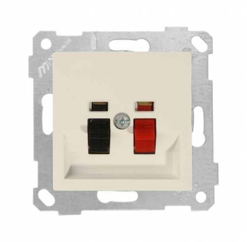 Rita Mechanism+Plate Speaker Socket White