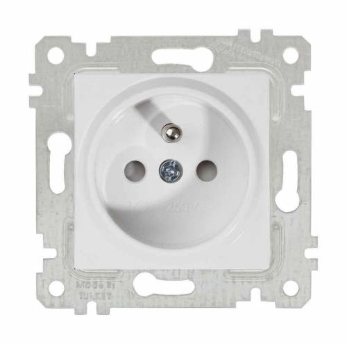 Rita Mechanism+Plate UPS(French) Socket (Child Protection) White