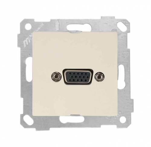 Rita Mechanism+Plate VGA Socket White