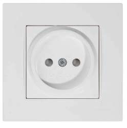 Rita Socket Outlet with Child Protection Non-Earthed White - Thumbnail