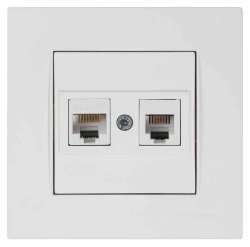 Rita Telephone Data Socket (Rj12 Cat5E) White - Thumbnail