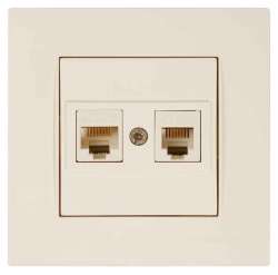 Rita Telephone Data Socket (Rj12 Cat5E) White - Thumbnail