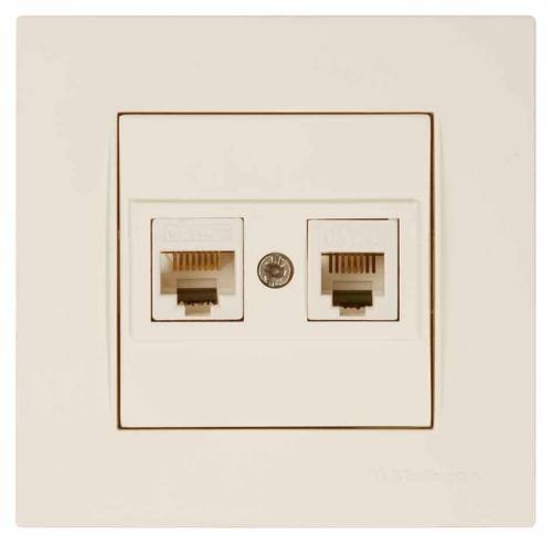 Rita Telephone Data Socket (Rj12 Cat5E) White