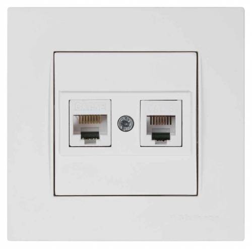 Rita Telephone Data Socket (Rj12 Cat5E) White