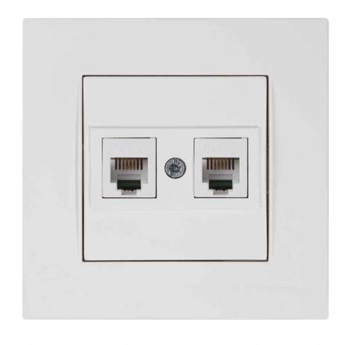 Rita Telephone Socket 2Xrj12 White